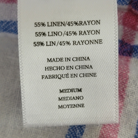 Rails whitney button down short sleeve plaid high low top size medium - Picture 7 of 9